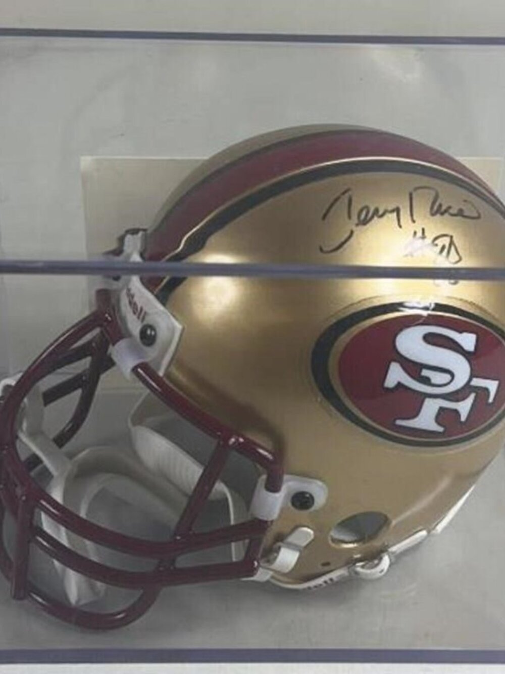 Jerry Rice Signed San Francisco 49ers Mini Riddell Helmet w/COA